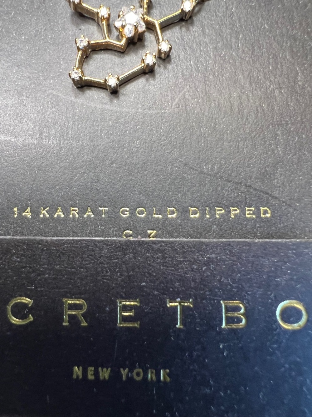 SECRETBOX New York Sagittarius Zodiac Constellation Gold Tone CZ Necklace NWT